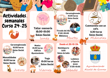 Imagen Actividades semanales curso 24-25