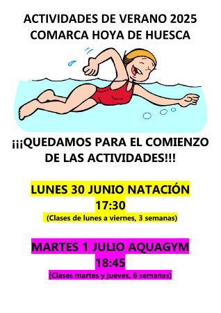 Imagen Actividades verano Comarca Hoya de Huesca