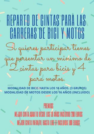 Imagen Reparto de cintas para las carreras de bici y motos fiestas de Agosto