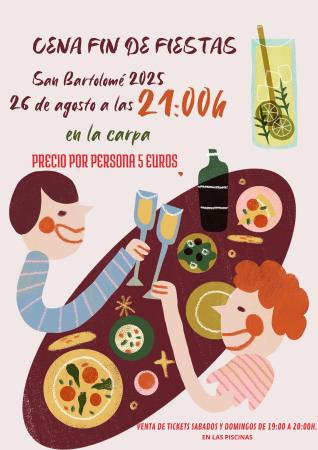 Imagen Cena fin de fiestas San Bartolomé 2025