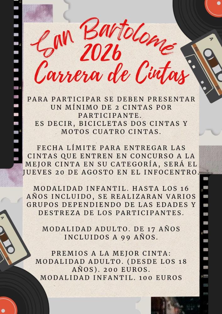 Imagen Información carrera de cintas San Bartolomé 2026